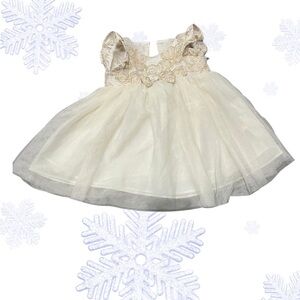 Marmellata Cream and Gold Floral Dress